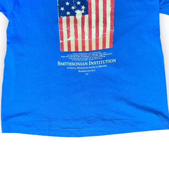 Vintage 1985 Screen Stars “Star Spangled Banner” Blue Single Stitch T-Shirt sz L - Picture 5 of 8